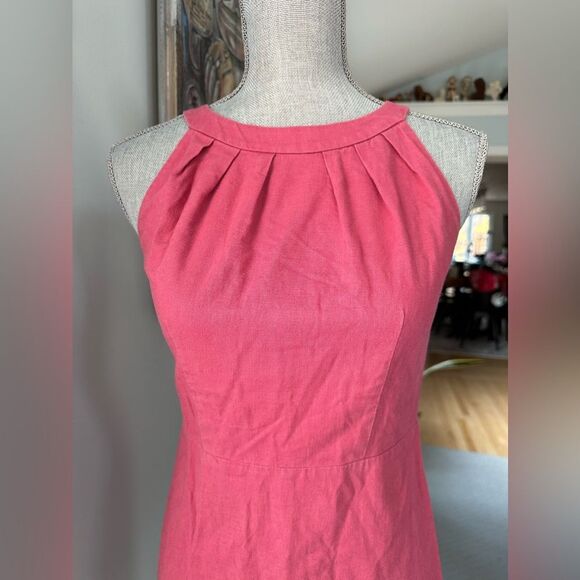Vintage Ann Taylor Loft Petites Red Sleeveless Halter A-Line Dress size 0P - Picture 5 of 12